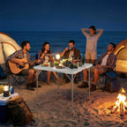 Outsunny Folding Square Camping Table in Metal and HDPE, 86x86x74 cm, White