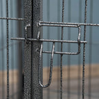 Metal Dog Kennel with Door and Bottom Tray, 125x78x80cm, Grey