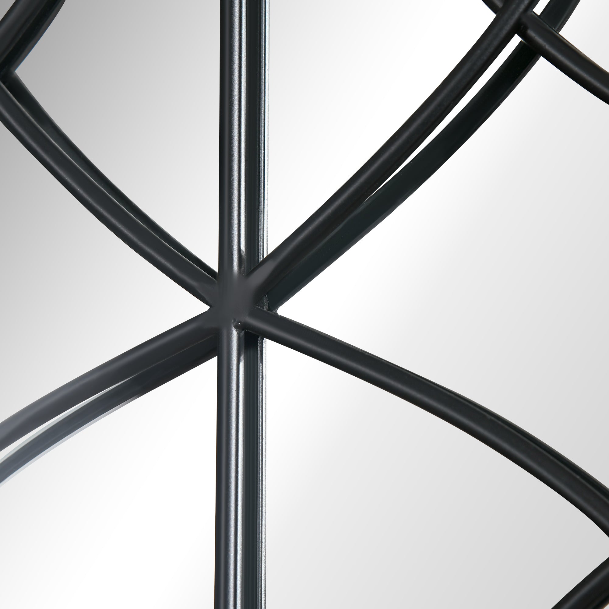 HOMCOM Arched Wall Mirror with Modern Details and Hooks, Wood and Glass, 60x93 cm, Brown and Black