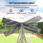 Outsunny 3-Seater Metal Garden Swing with Removable Sun Canopy, 171x108x154 cm, Dark Grey