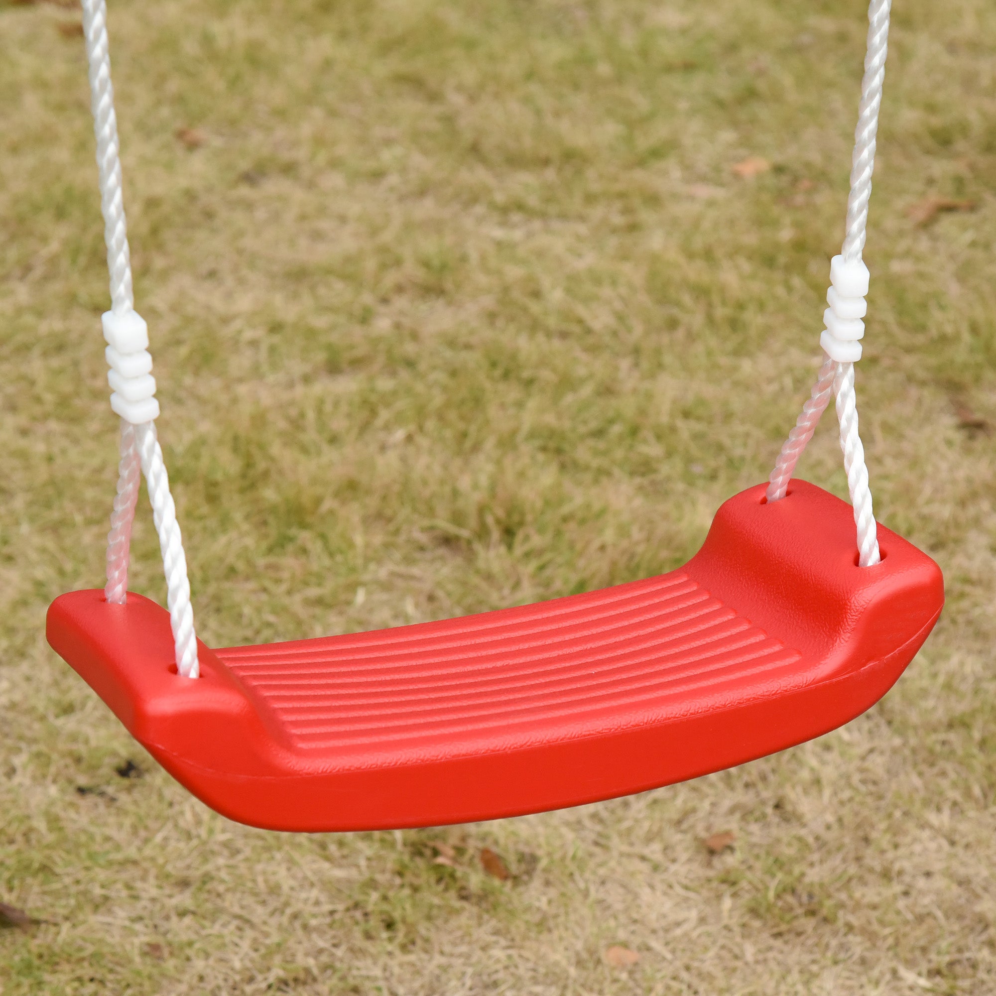 Outsunny Double Swing Set, Garden Swing for Children 3+ Years, Green and Red