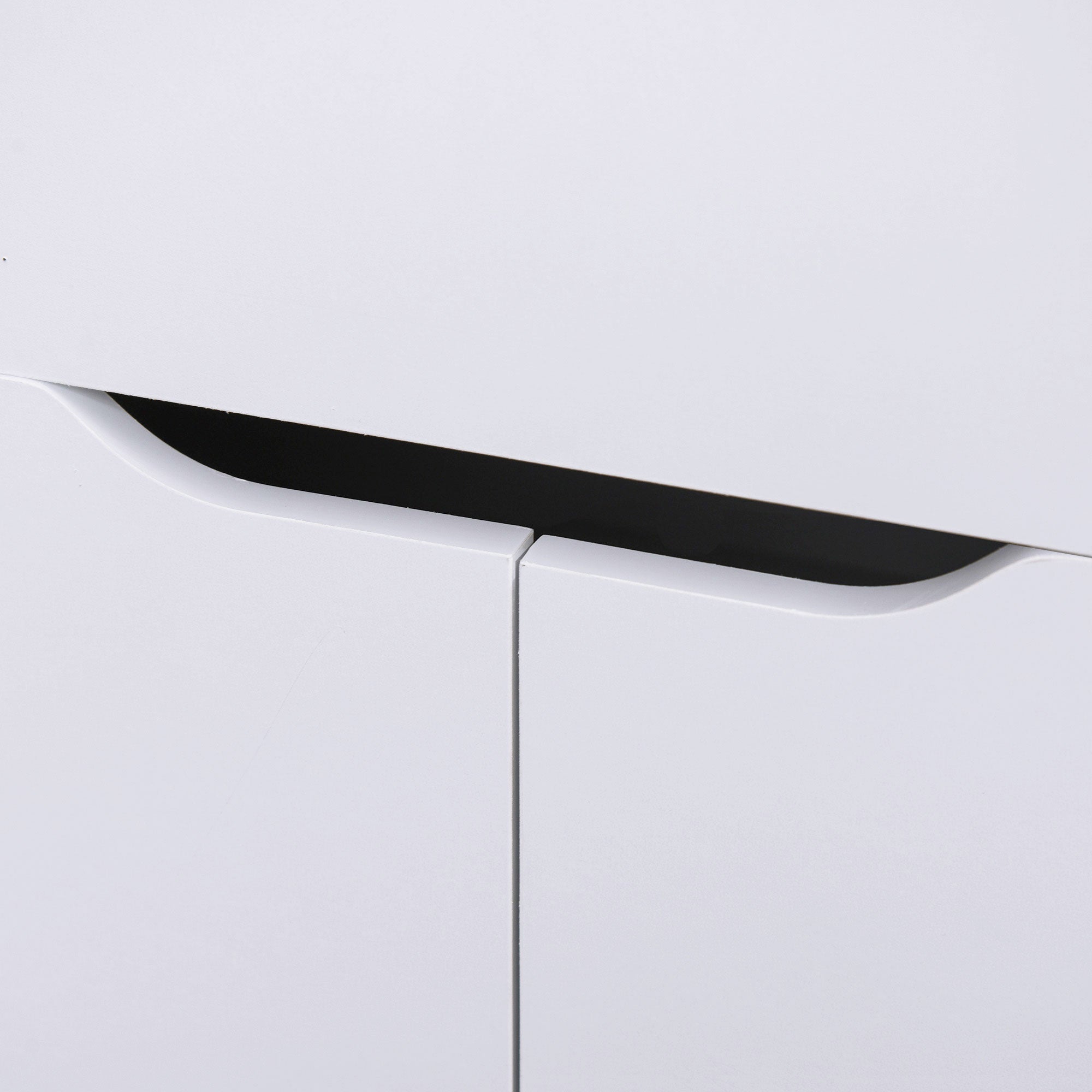 Corner Desk with 2-Tier Bookcase, Cabinet and Drawer, 140x117x76 cm, Wood and White