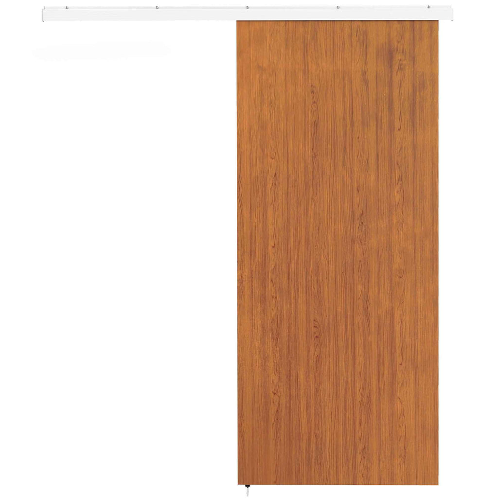 Sliding Door 90x210 cm, Wardrobe Assembly Kit, Track, Brown Wood Effect