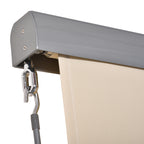 Roller Shade Awning with Crank Handle, Wall or Ceiling Mounted, 120x200cm, Beige