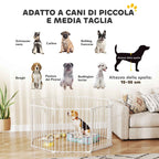 PawHut 8-Panel Modular Dog Playpen with Automatic Closure, Made of Steel and ABS, 61x3x75 cm, White