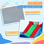 4-in-1 Inflatable Trampoline, Slide, 415x205x190cm, Multicolored