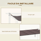 Pergola Gazebo Cover 4x3 m Breathable Polyester Coffee with 10 Drainage Holes (COVER ONLY)