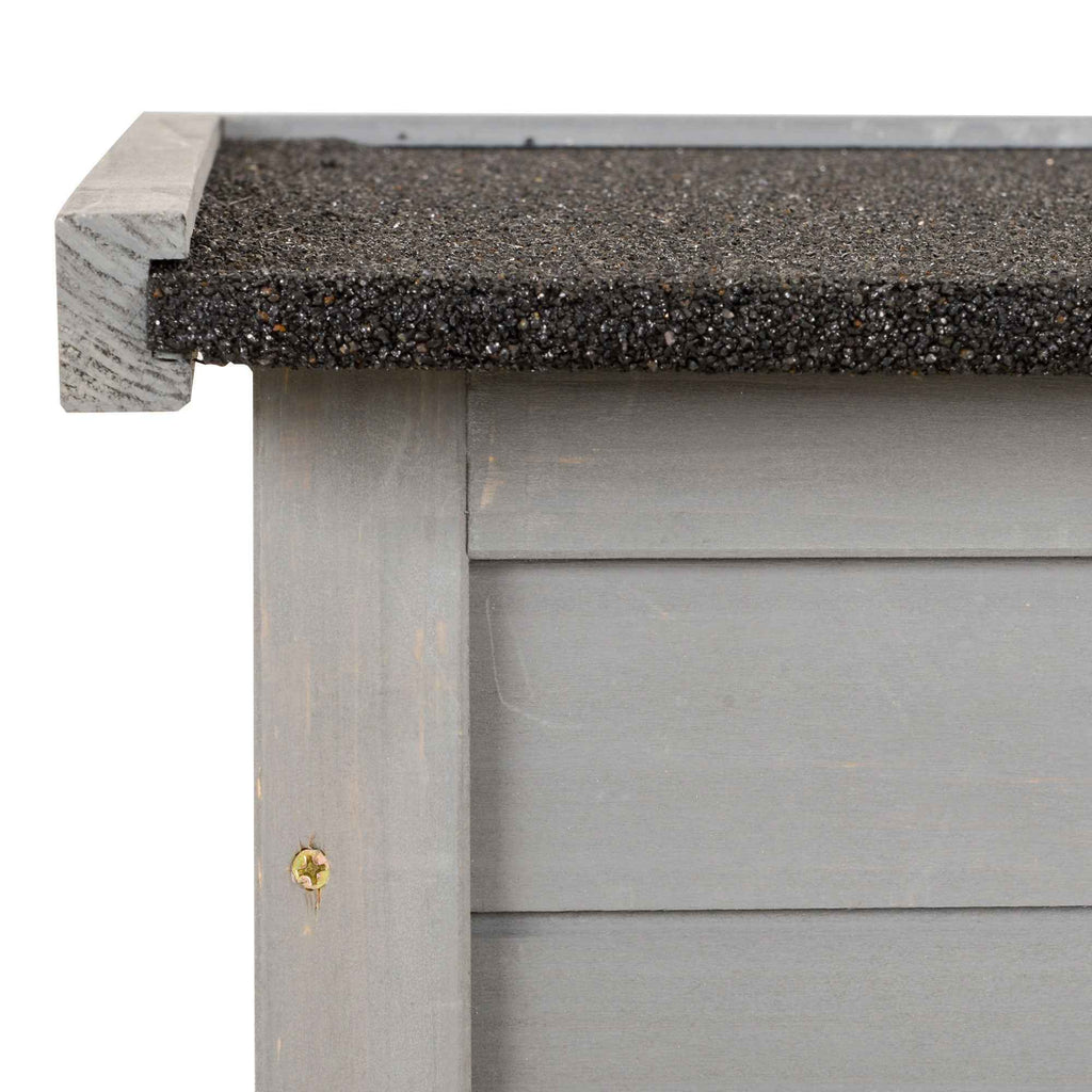 Fir Wood Garden Cabinet with Louvered Doors and 2 Shelves, 87x46.5x96.5cm, Grey