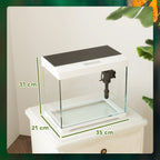Goldfish Aquarium 17L with LED Lights, Water Pump and Filter System, 35x21x31 cm, White