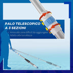 Outsunny Portable and Cordless Pool Vacuum Cleaner with 3-Tier Pole, Ø6x106-162 cm, Blue and White