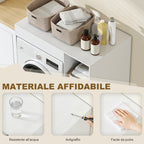 Freestanding Washing Machine Cabinet with 2 Open Shelves, 96x60x95 cm, White