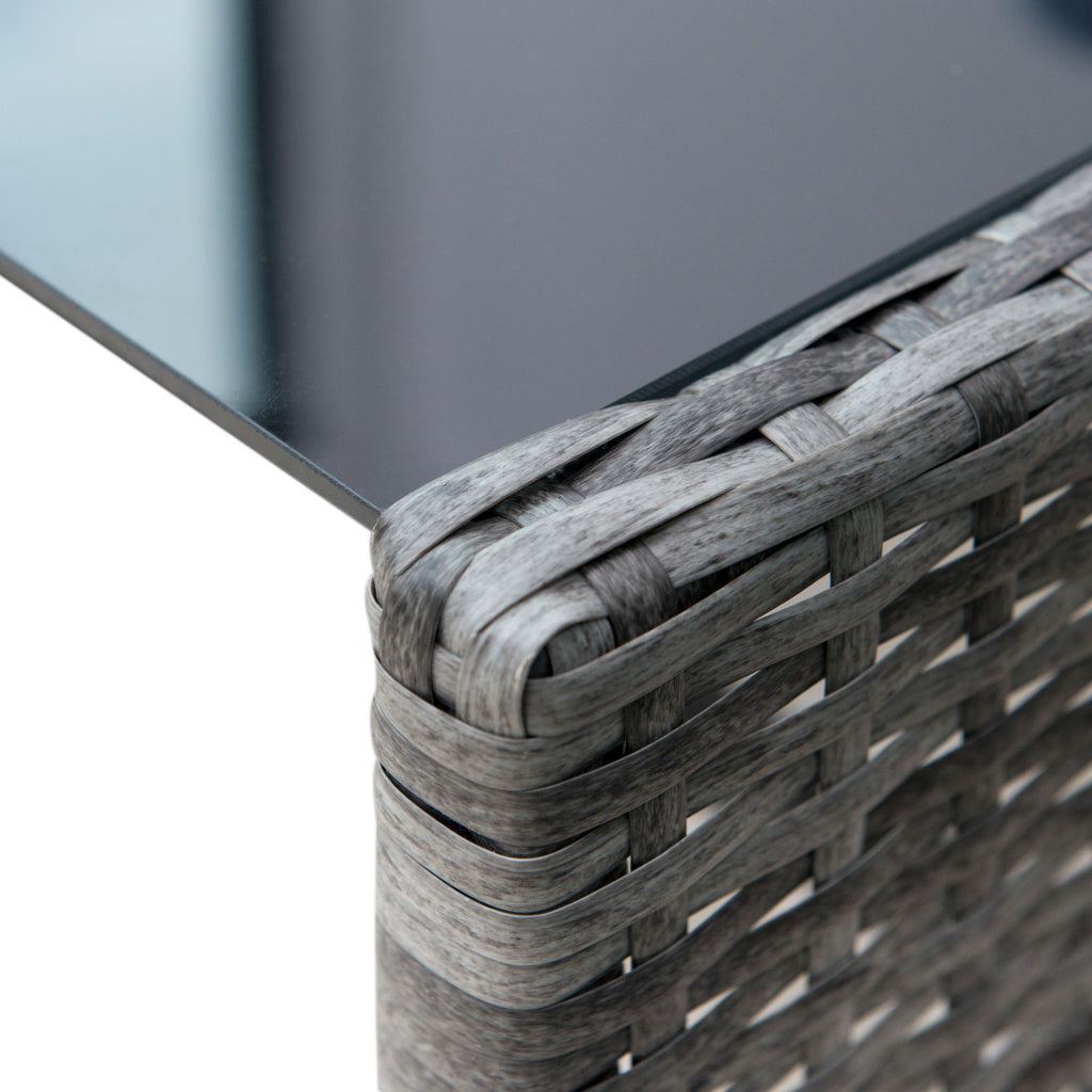 4-Piece Rattan Garden Furniture Set (PE), Outdoor Lounge Set with Table, 2 Chairs, and Two-Seater Sofa, Grey