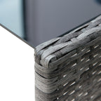 4-Piece Rattan Garden Furniture Set (PE), Outdoor Lounge Set with Table, 2 Chairs, and Two-Seater Sofa, Grey