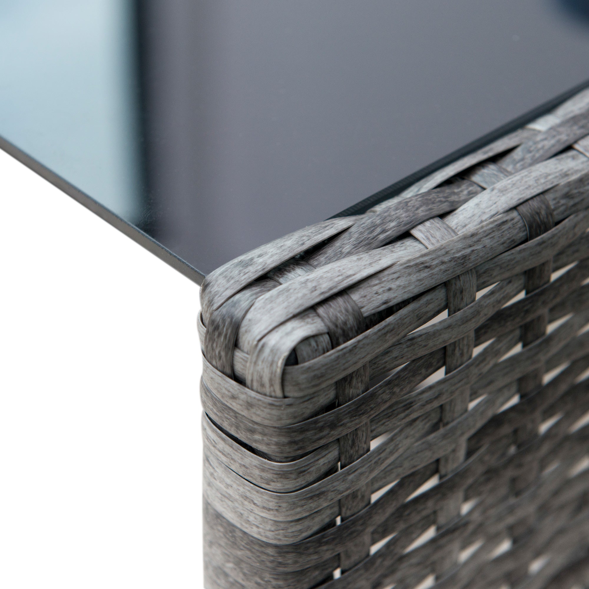 4-Piece Rattan Garden Furniture Set (PE), Outdoor Lounge Set with Table, 2 Chairs, and Two-Seater Sofa, Grey