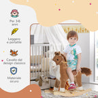 Rocking Horse Toy with Realistic Sounds for Babies 36-72 Months, Includes 2 AA Batteries, Brown