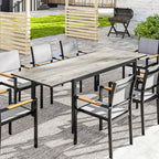Outsunny Extendable Garden Table Outdoor Table 6-8 People Aluminum Edge and Steel Frame 160/240cm Gray