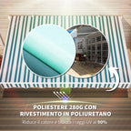 Awning with Crank Roller Arms in Metal and Aluminium, 4x2.5m, Green and White