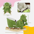 Dinosaur Rocking Horse for Children 18-36 Months with Sounds and Soft Cover, Green