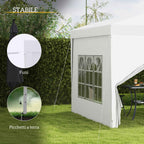Outsunny 3x3m Folding and Waterproof Gazebo with Side Panels, Steel and Oxford Fabric, White