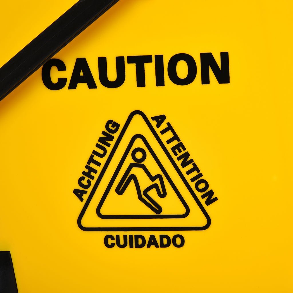 Professional Floor Mop Bucket with Manual Wringer, 4 Wheels and Metal Handle, Yellow