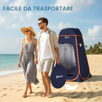 Outsunny Waterproof Pop-Up Shower Tent with Removable Roof, 190T Polyester and Steel, 152x152x200 cm, Dark Blue