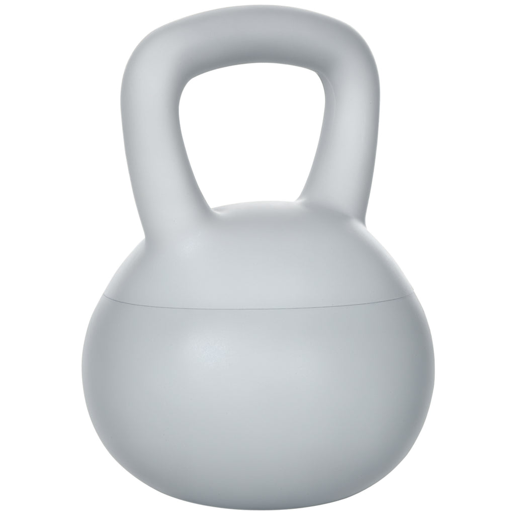 SPORTNOW Kettlebell 4kg in PVC and Metal Sand for Shoulder and Bicep Training, 19x19x26 cm, Grey