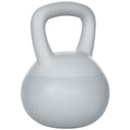SPORTNOW Kettlebell 4kg in PVC and Metal Sand for Shoulder and Bicep Training, 19x19x26 cm, Grey