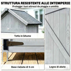 Outsunny Wooden Shed, 77x52.5x178cm, Wardrobe with Folding Workbench