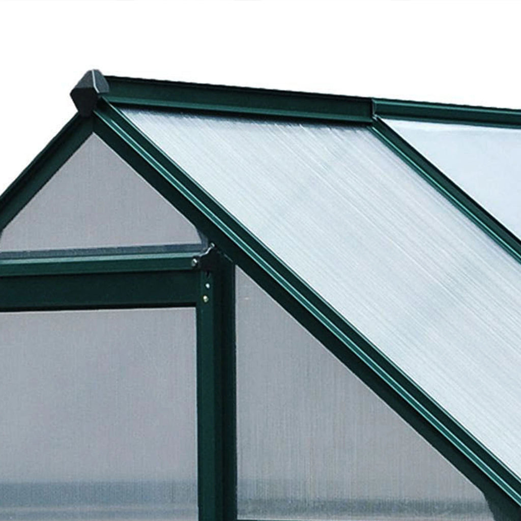 UV-Proof Polycarbonate Garden Greenhouse with Window and Sliding Door, 190x132x201cm - Borge' Group Limited
