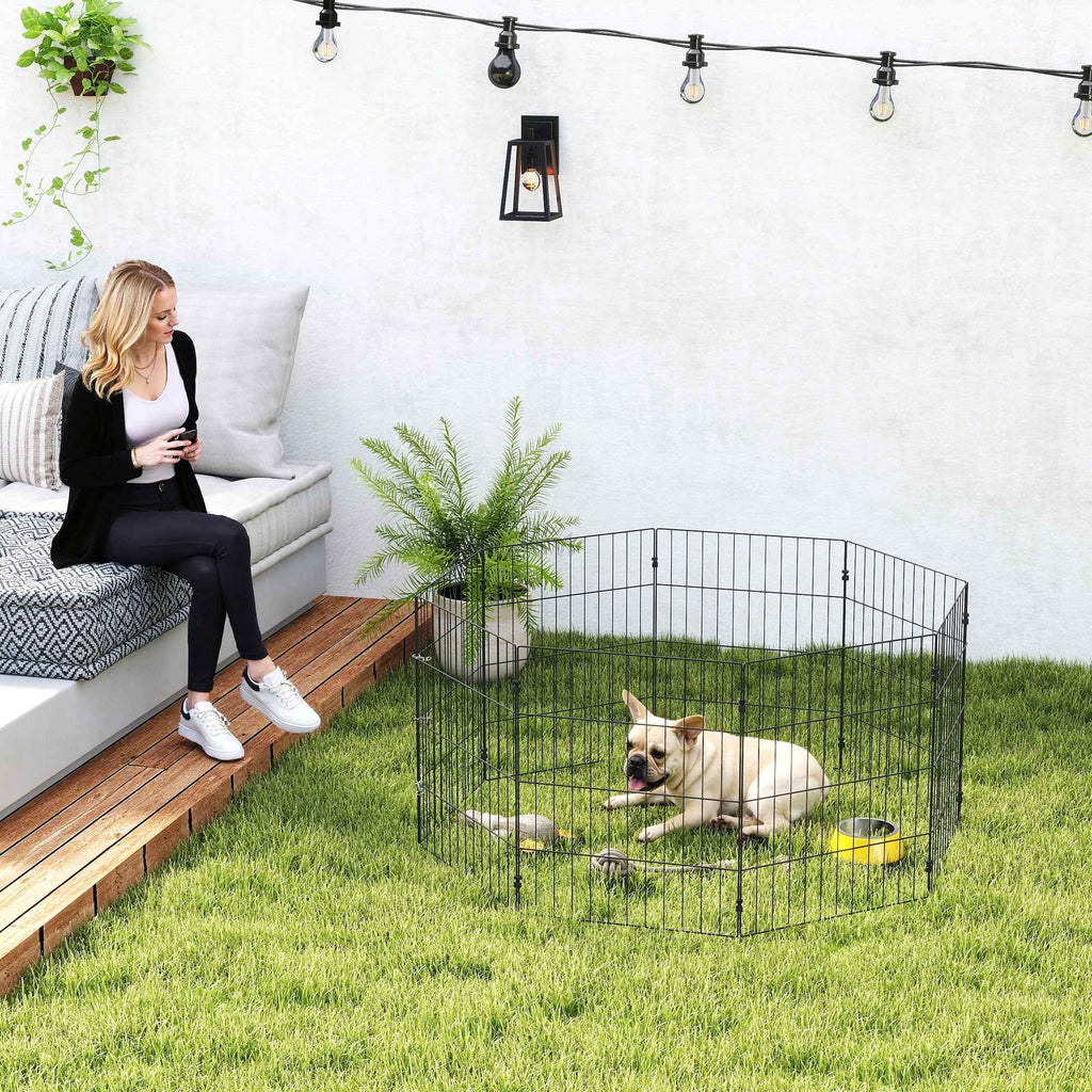 PawHut Dog Playpen, Expandable and Foldable, 50 x 60 cm, Black