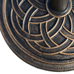 12kg Round Resin Umbrella Base with Decoration, for 38mm and 48mm Poles, Φ45x33cm, Bronze