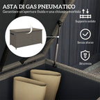 184L PE Rattan Outdoor Storage Chest with Wheels and Waterproof Inner Lining, 102x52x52 cm, Grey