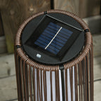 Outsunny Solar Garden Lantern with LED Light in Rattan and Metal, Ø21.5x61cm, Brown