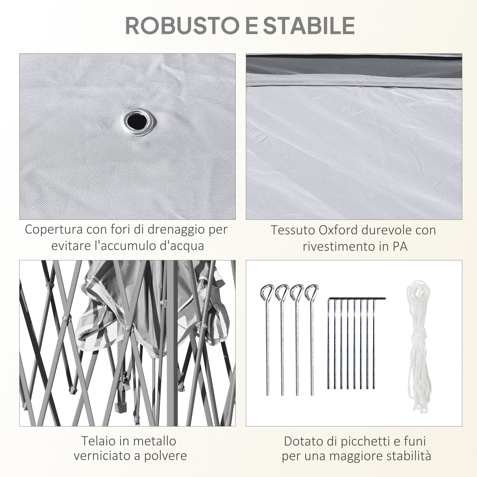 Outsunny Adjustable Height Folding Outdoor Gazebo with Mosquito Nets, 3.3 x 3.3 x 2.8 m, Grey