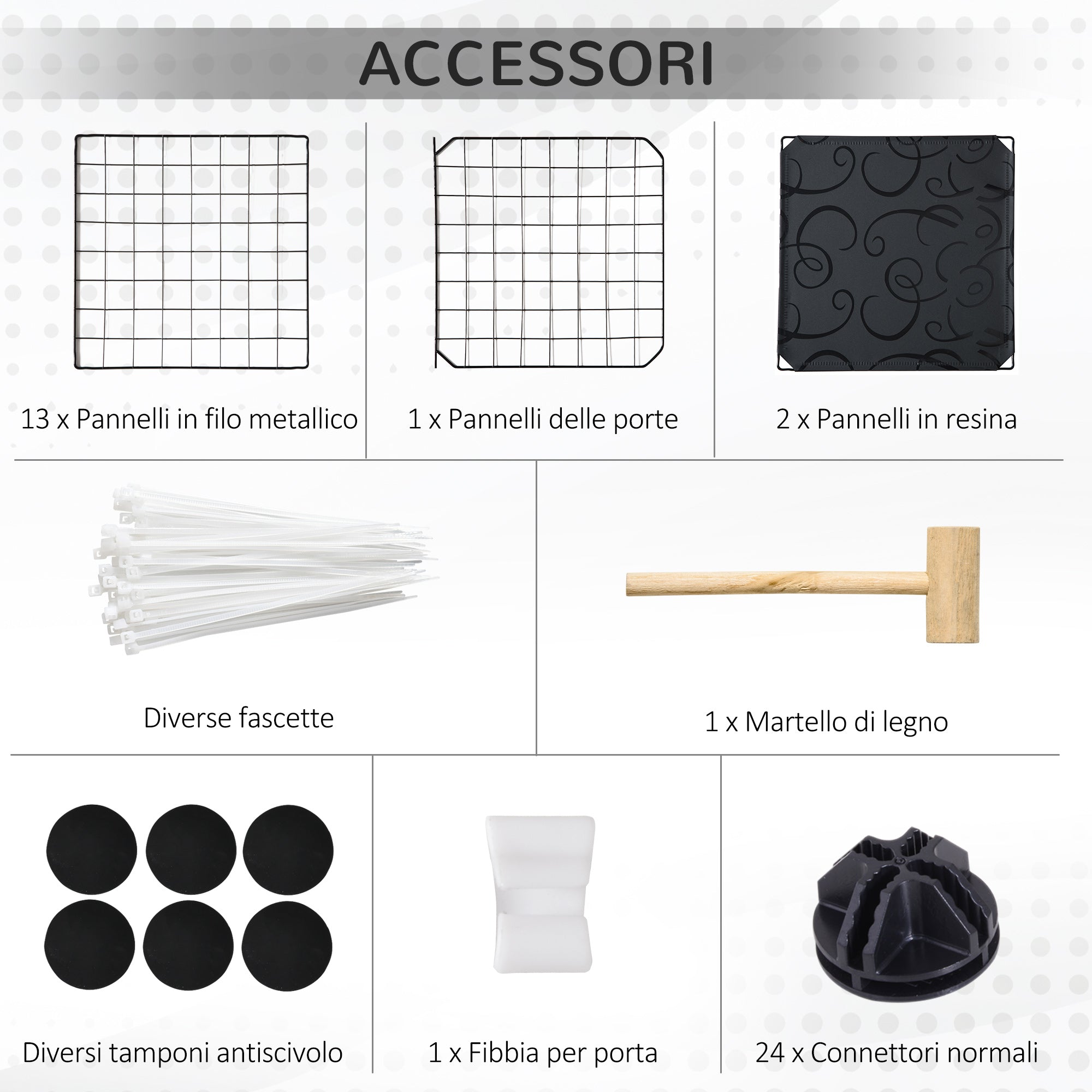 Modular Rabbit and Guinea Pig Playpen with Assembly Accessories, 105x70x35cm - Black