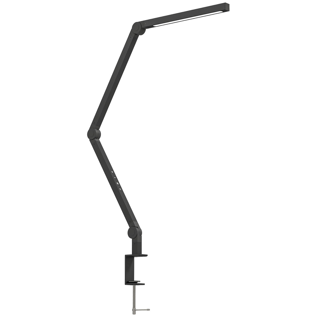 Dimmable LED Desk Lamp with Clamp, Adjustable Arm and 2 Light Colors, Black