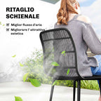 Outsunny Outdoor Dining Chairs Set of 4, Garden Chairs with Slatted Backrest, Black
