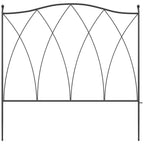 Outdoor 5-Panel Metal Fence with Laces, 305x62 cm, Black