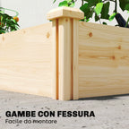 Outsunny Vegetable Garden in Box with Central Divider and Open Bottom, in Fir Wood, 235x121x26 cm, Wood Color