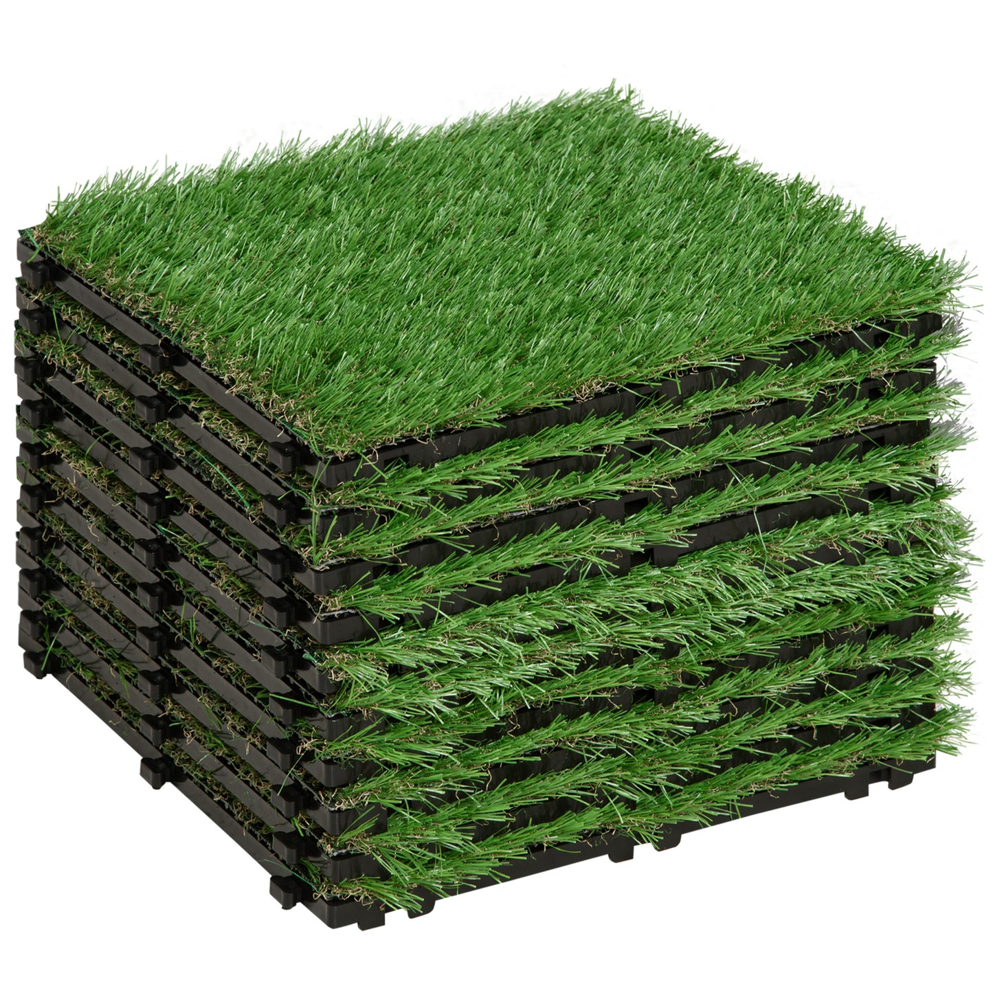 Synthetic Grass for Garden Set of 10pcs Outdoor Artificial Lawn