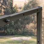 Adjustable Indoor Outdoor Metal Log Holder with S Hooks, 40-65x25x100-150cm, Black