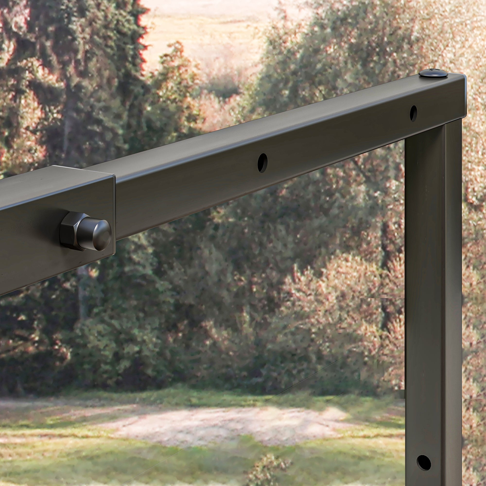 Adjustable Indoor Outdoor Metal Log Holder with S Hooks, 40-65x25x100-150cm, Black