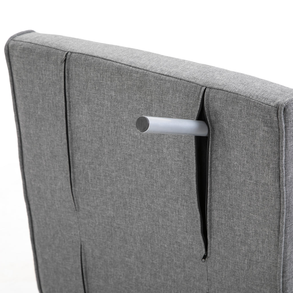 HOMCOM Single Armchair Bed with 5-Level Adjustable Backrest and Fabric Cushion, Light Gray - Borgè