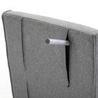 HOMCOM Single Armchair Bed with 5-Level Adjustable Backrest and Fabric Cushion, Light Gray - Borgè