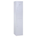 4-Shelf Cabinet with 2 Doors and Safety Lock, Office, Garage, Workshop, Cold-Rolled Steel, 38 x 46 x 180 cm, Grey