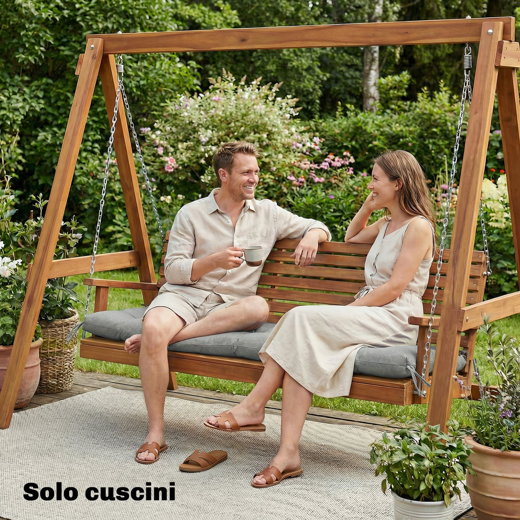 Outsunny Outdoor Chaise Lounge Cushion UV50+, 198 x 65 cm, Light Grey