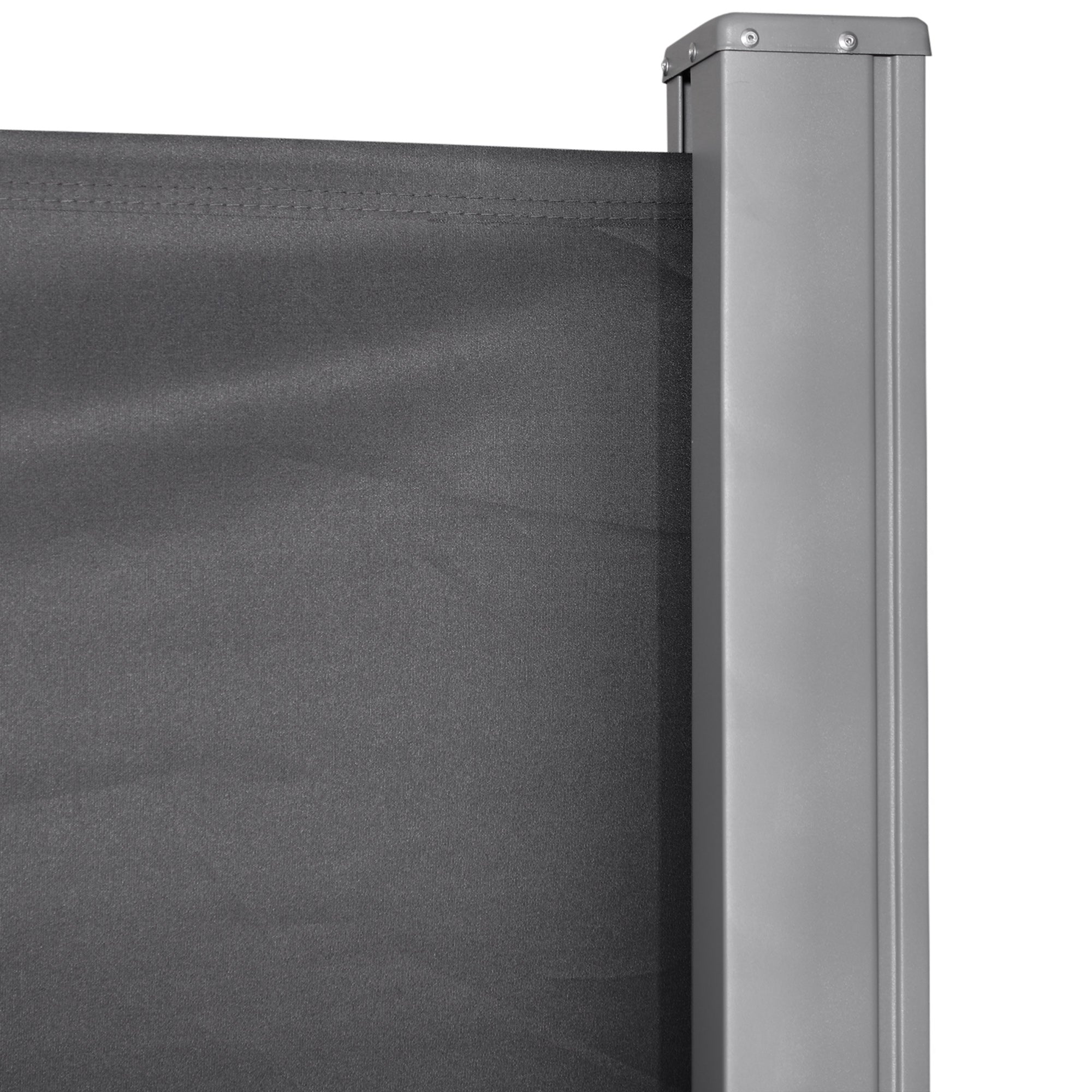 Extendable Garden Privacy Screen 3x1.8m, Anti-UV Polyester and Aluminum, Grey