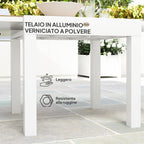 Extendable Garden Dining Table 80-160 cm for 4-6 Seats, White