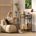 HOMCOM Console Table with 3-Tier Open Shelves, Steel, 55x30x85 cm, Black