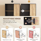 Modern Kitchen Sideboard with 2 Drawers, 2 Shelves and a Cabinet, 88x35x160 cm, Wood and Black